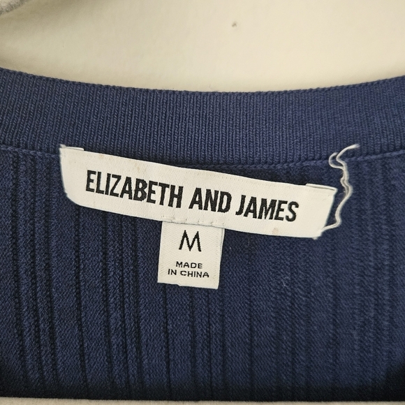 Elizabeth And James Textile Navy Blue Knit Fir Flare Dress Size M - Picture 5 of 9